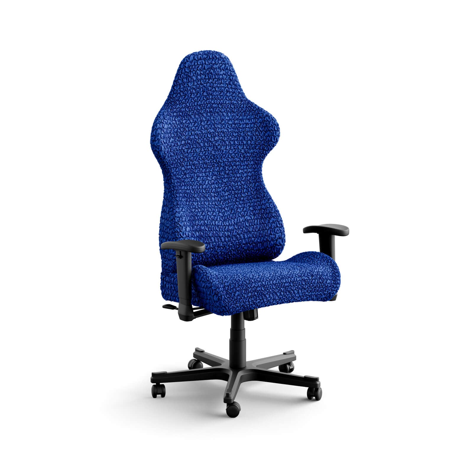 PAULATO BY GA.I.CO. Stretch Office & Gaming Chair Slipcover with Zipper - Breathable Microfiber Fabric Chair Cover - 1-Piece Form Fit Design - Blue (Fits Most Office & Computer Desk Chairs) - Perfect for Home Office, Gaming Setup & Workspace Protection