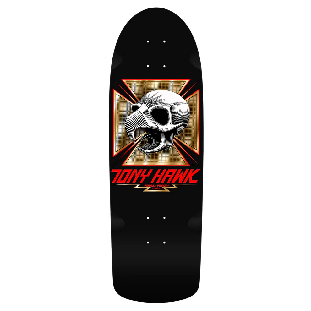 Powell Peralta Bones Brigade Series 16 Tony Hawk Black Skateboard Deck (10.0 x 30.05) - Professional Street & Park Skateboarding Board for Skaters