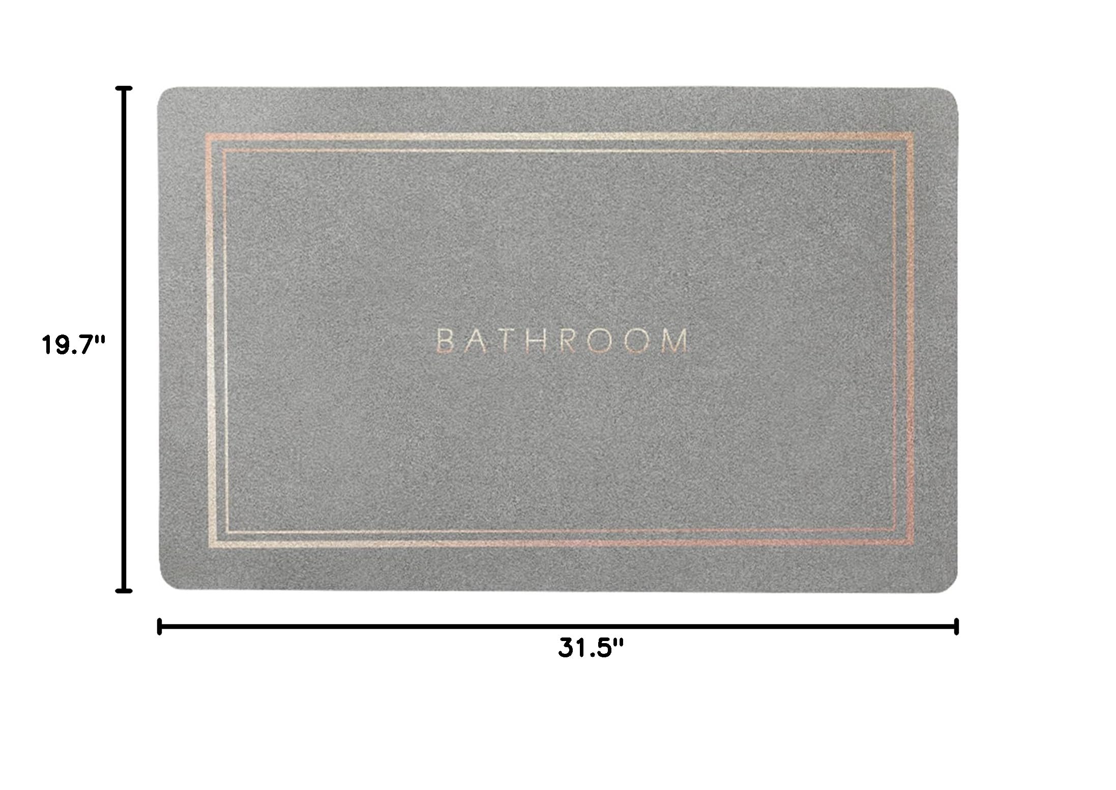 Super Absorbent Quick-Drying Bathroom Mat - Non-Slip Rubber Backing, Easy to Clean Shower Mat for Bathroom & Home (50x80cm, Light Grey) - Perfect for Wet Floors, Shower Exit & Bathroom Safety