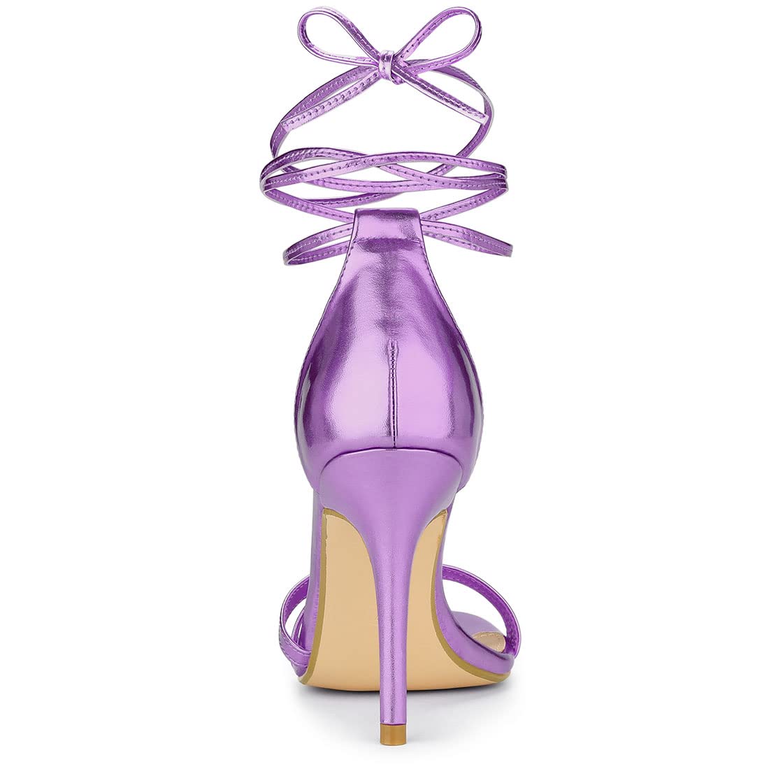 Allegra K Women's Open Toe Lace Up Stiletto Heel Sandals - Sexy High Heels for Parties, Weddings & Evening Events