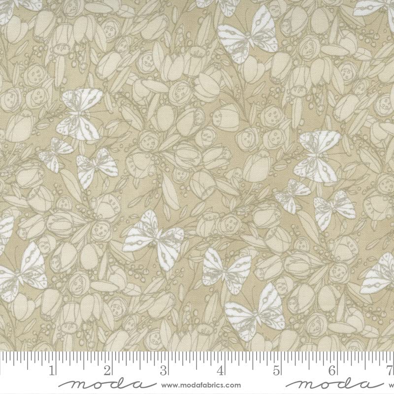 Robin Pickens Tulip Tango Quilt Fabric - Love Butterfly Style 48712/12 Linen for DIY Quilting, Home Decor & Craft Projects | Premium Cotton Fabric for Bedding, Curtains & Sewing