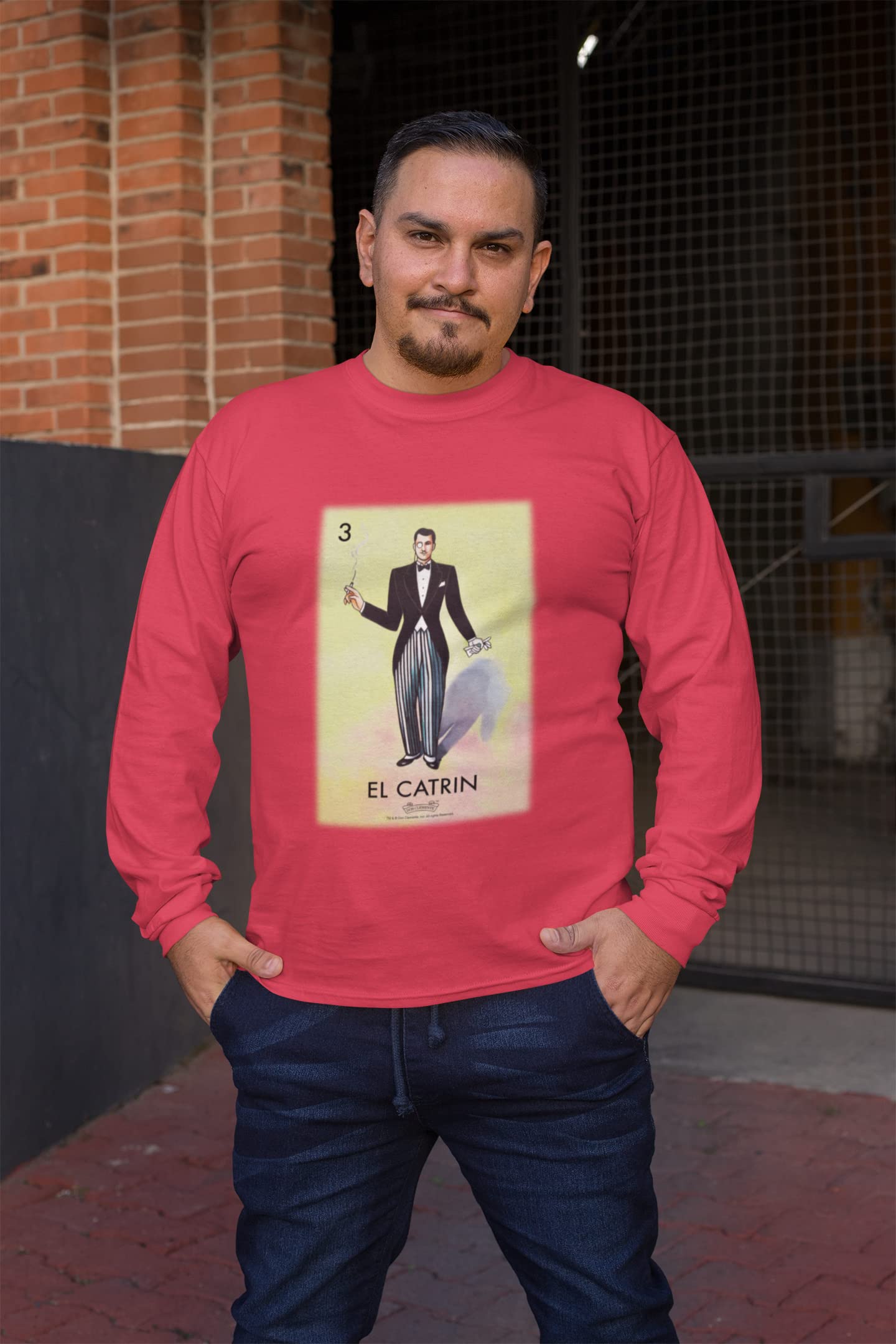 Pop Threads El Catrin Dandy Loteria Card Mexican Graphic T-Shirt for Men - Vintage Latino Cultural Tee for Casual Wear, Hispanic Heritage Month & Cinco de Mayo Celebrations