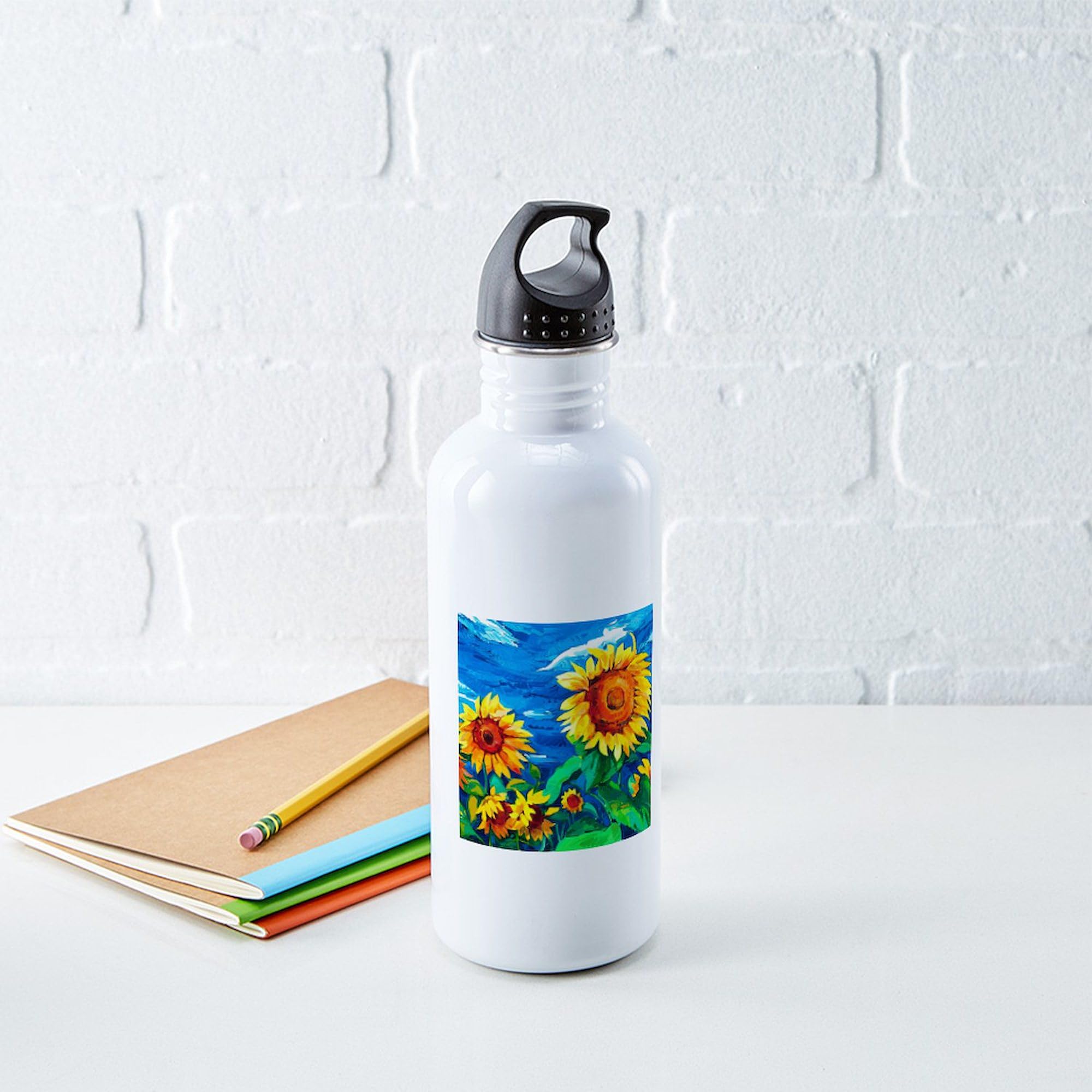 Sunflowers Painting Stainless Steel Water Bottle 1.0L (34 oz) - Insulated, Leakproof, BPA-Free - Perfect for Outdoor Activities, Gym, Office & Travel
