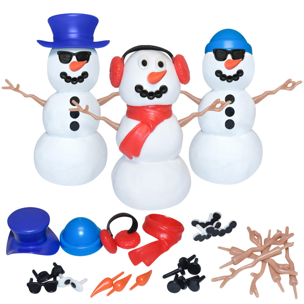 Build Buddiez Snowman Foam Craft Kit 3 Pack - DIY Winter Craft for Kids Ages 5+, Fun Holiday Activity for Classroom & Home Decor, Creative Christmas Gift for Boys & Girls