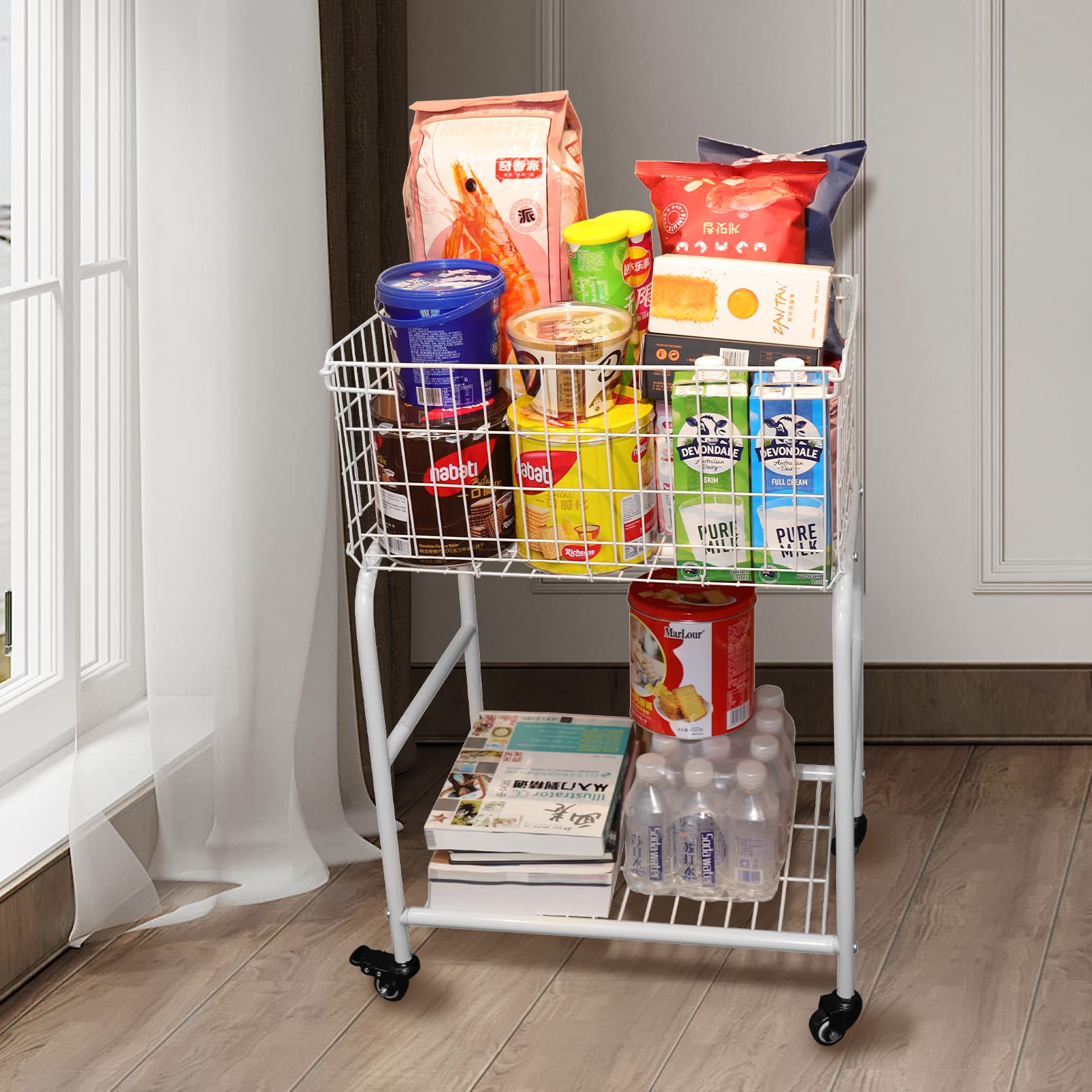 Foldable Rolling Laundry Hamper with 4 Smooth-Glide Wheels (2 Locking) - 31.1