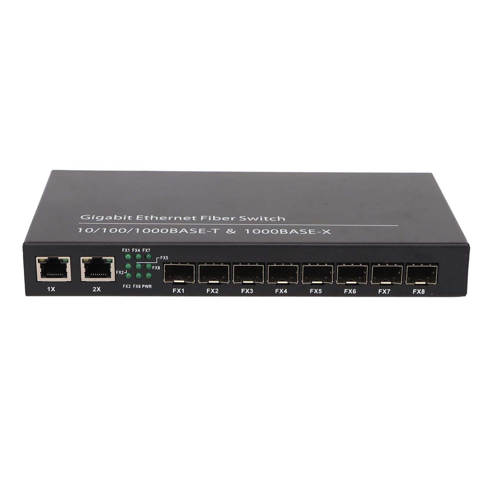 8-Port Gigabit Ethernet Fiber Switch with 2 RJ45 Ports & SFP Slots - 120km Transmission, High-Speed Fiber Media Converter for Efficient Networking | Ideal for Data Centers, Office Networks & Long-Distance Connectivity