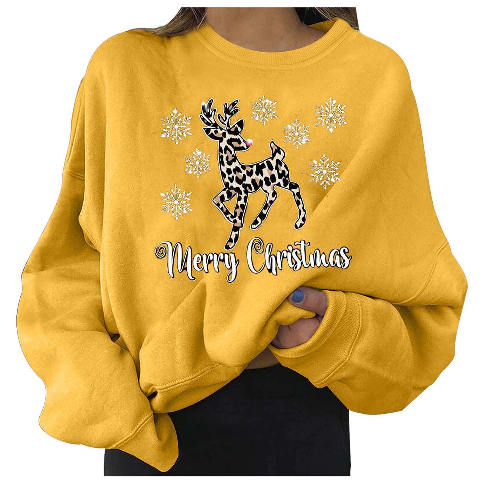 Plus Size Hoodies for Women - Christmas Fashion O-Neck Long Sleeve Running Shirts with Pockets | Cozy Winter Workout & Casual Wear