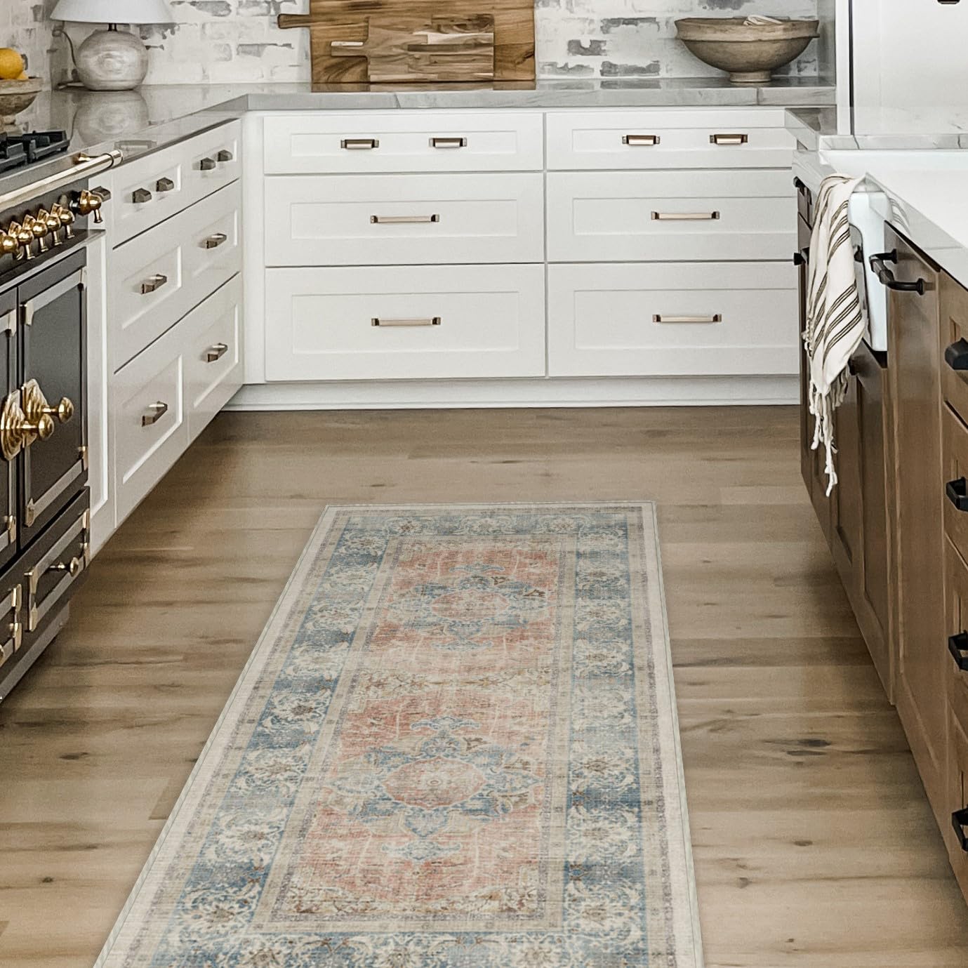 Ruggable Washable 2x7 Runner Rug - Sarrah Coral | Non-Slip Premium Rug for Hallway, Kitchen, Entryway, Living Room, Bedroom & Office | Perfect for High-Traffic Areas & Pet-Friendly Homes