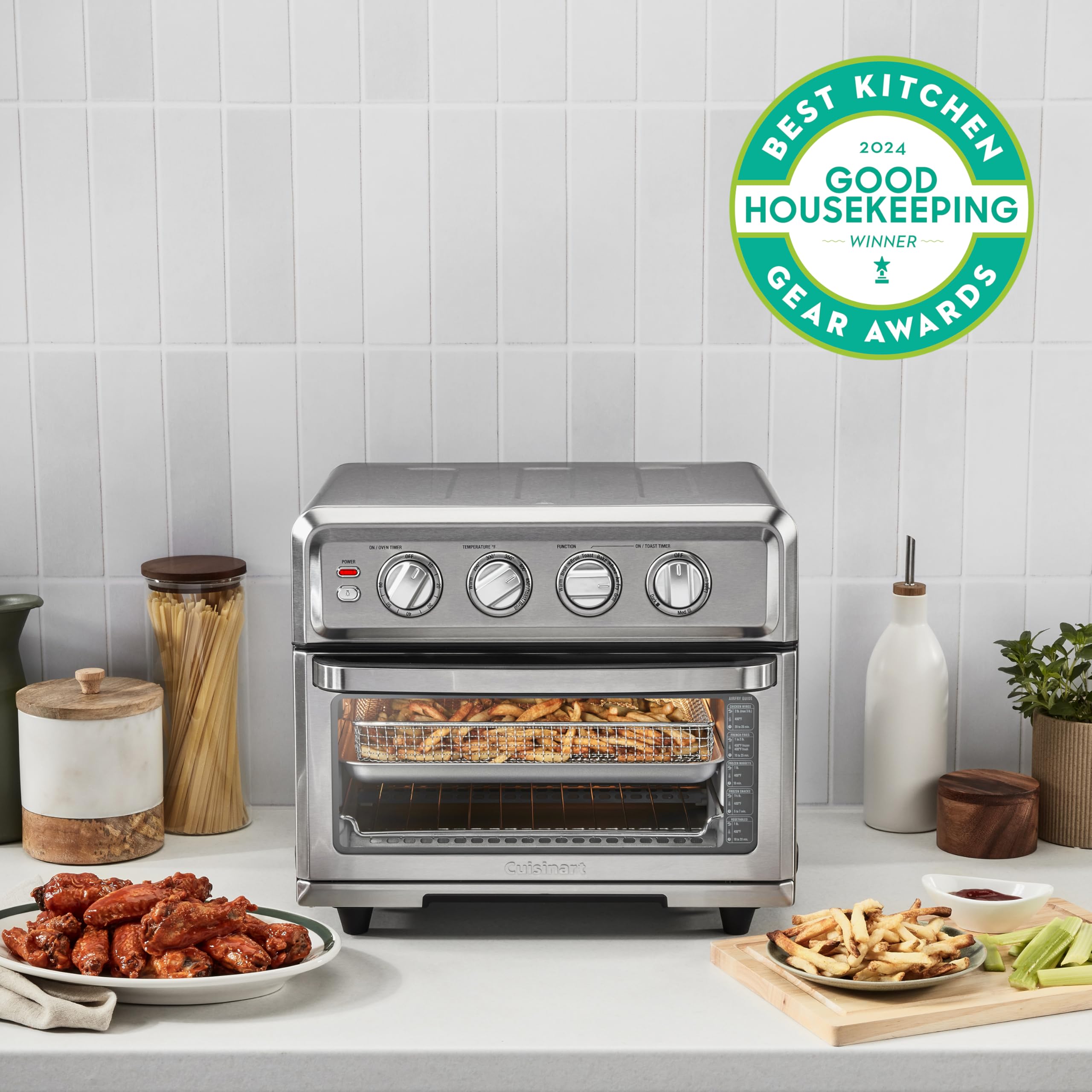 Cuisinart TOA-70C 8-in-1 Air Fryer Toaster Oven with Convection, Bake, Grill, Broil & Warm Functions - Stainless Steel Countertop Oven for Healthy Cooking, Roasting, and Reheating Food
