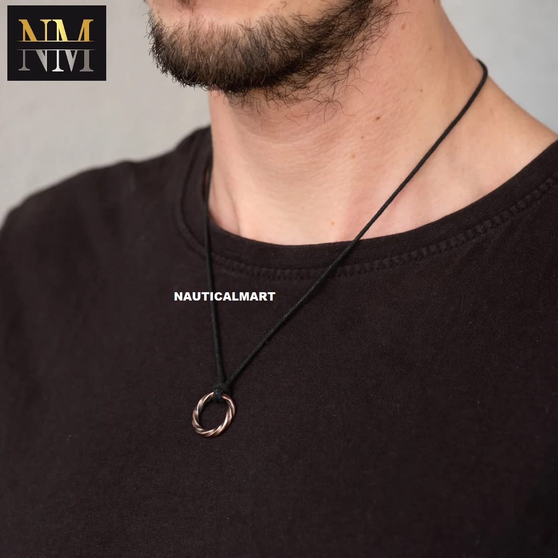 Handmade Viking Copper Necklace for Men - Unique Hand-Forged Minimalist Jewelry - Perfect Christmas & Birthday Gift for Boyfriend, Husband, or Him - Ideal for Everyday Wear, Special Occasions & Viking Lovers