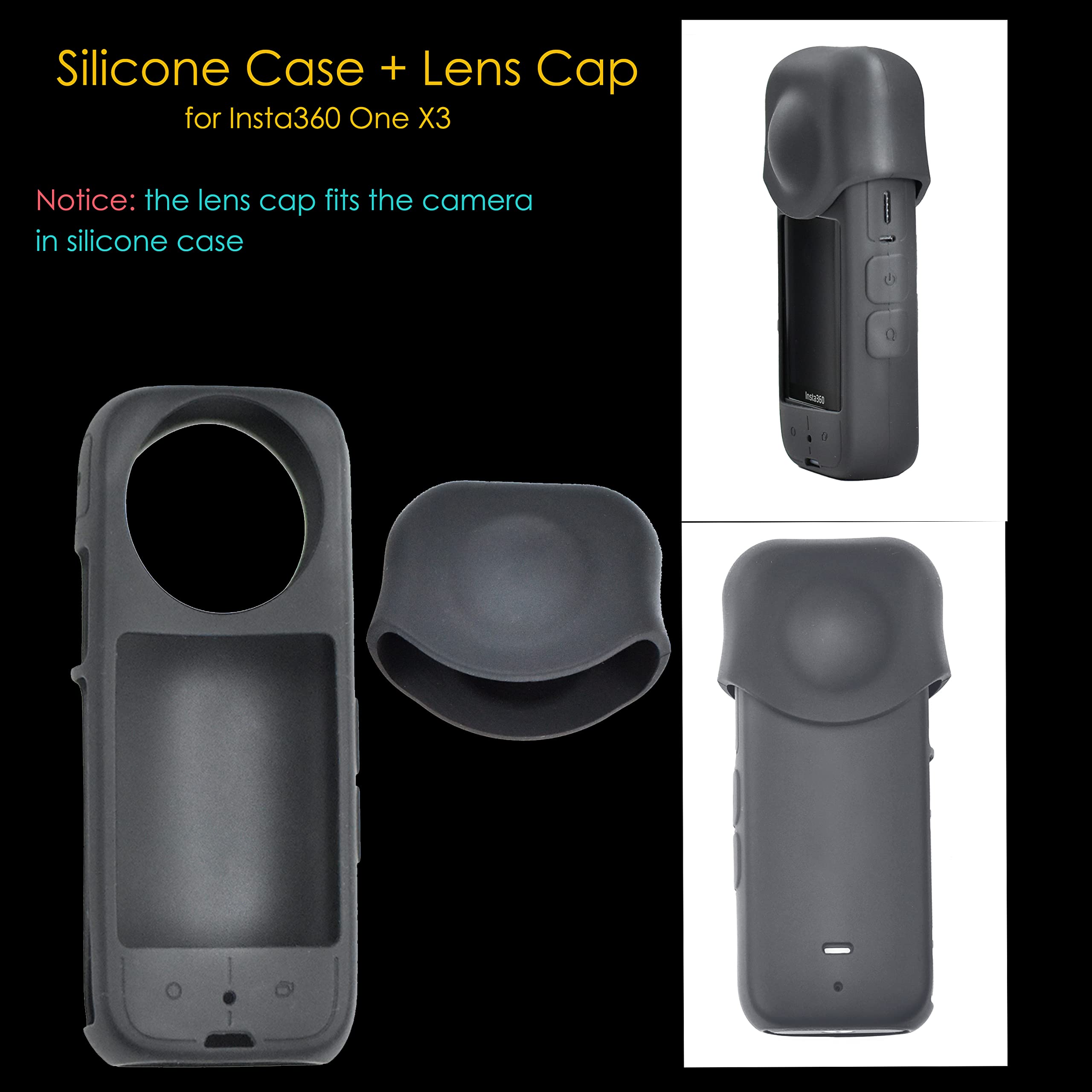 Insta360 X3 Screen Protector with Case & Lens Cap for Outdoor Adventures