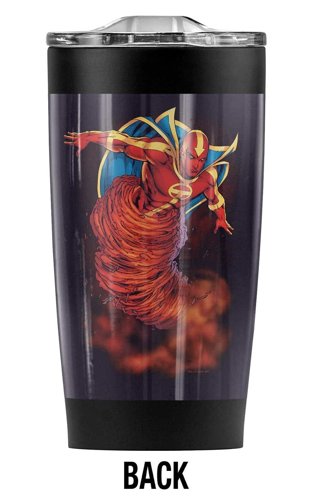 Justice League Red Tornado 20oz Stainless Steel Tumbler - Vacuum Insulated Travel Mug with Leakproof Lid | Double Wall Coffee Cup for Hot & Cold Drinks | Perfect for Superhero Fans, Office Commute, Gym & Outdoor Adventures