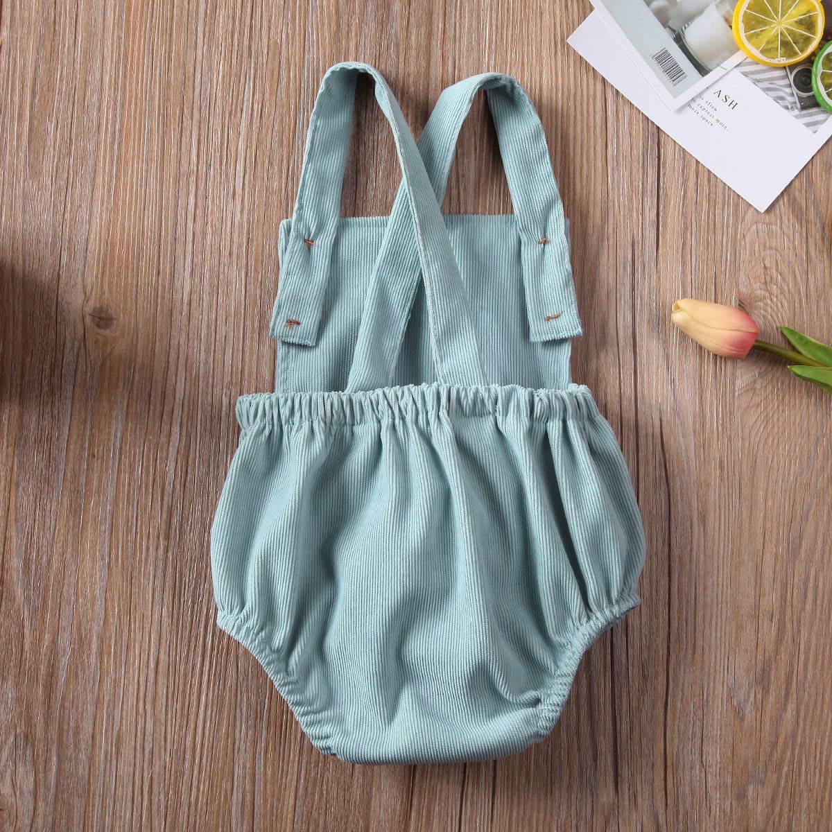 Newborn Baby Boy Girl Romper - Sleeveless Backless Button Jumpsuit One Piece Outfit for Summer | Soft Cotton Infant Clothes for Playtime & Photo Shoots