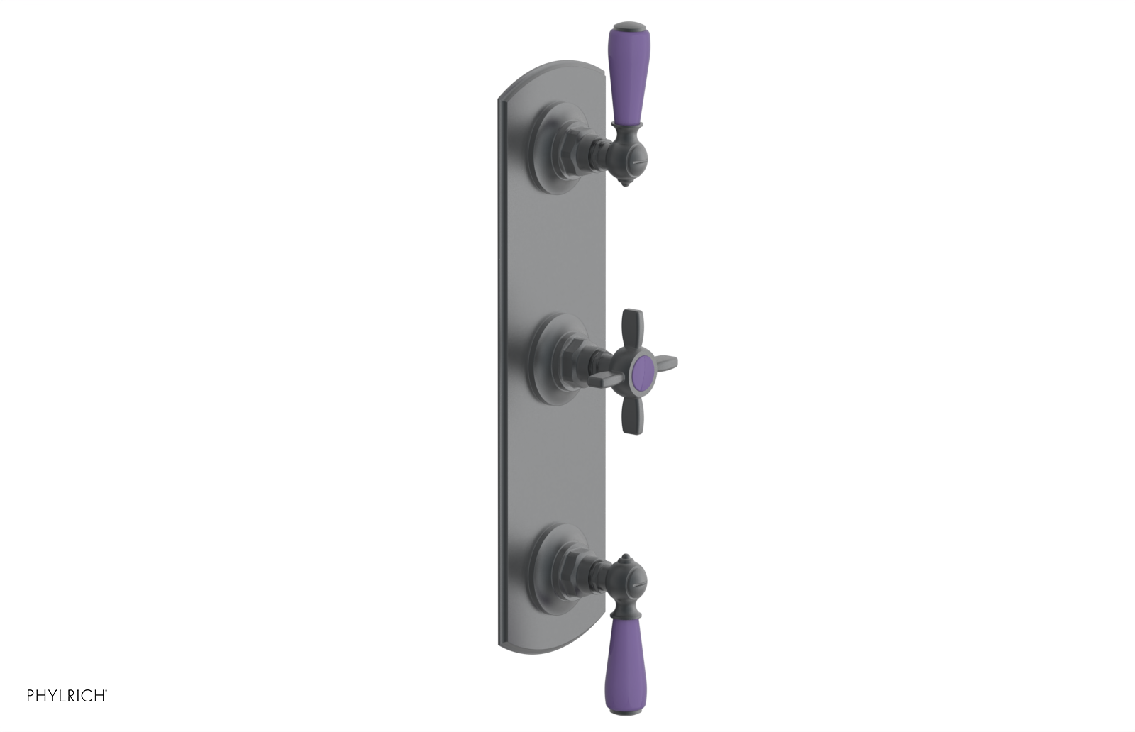 Jamestown Thermostatic Shower Valve with Dual Volume Control - Purple Accented Bathroom Fixture for Modern & Luxury Showers