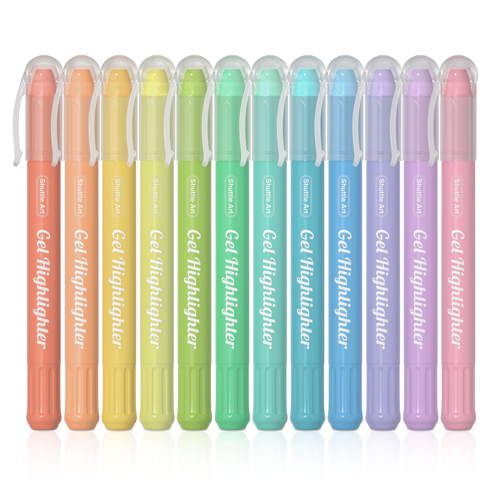 Shuttle Art No Bleed Bible Highlighters & Pens Set - 12 Pastel Colors Gel Highlighters for Bible Journaling, Note Taking & Study - Perfect for Bible Study, School Notes & Office Work