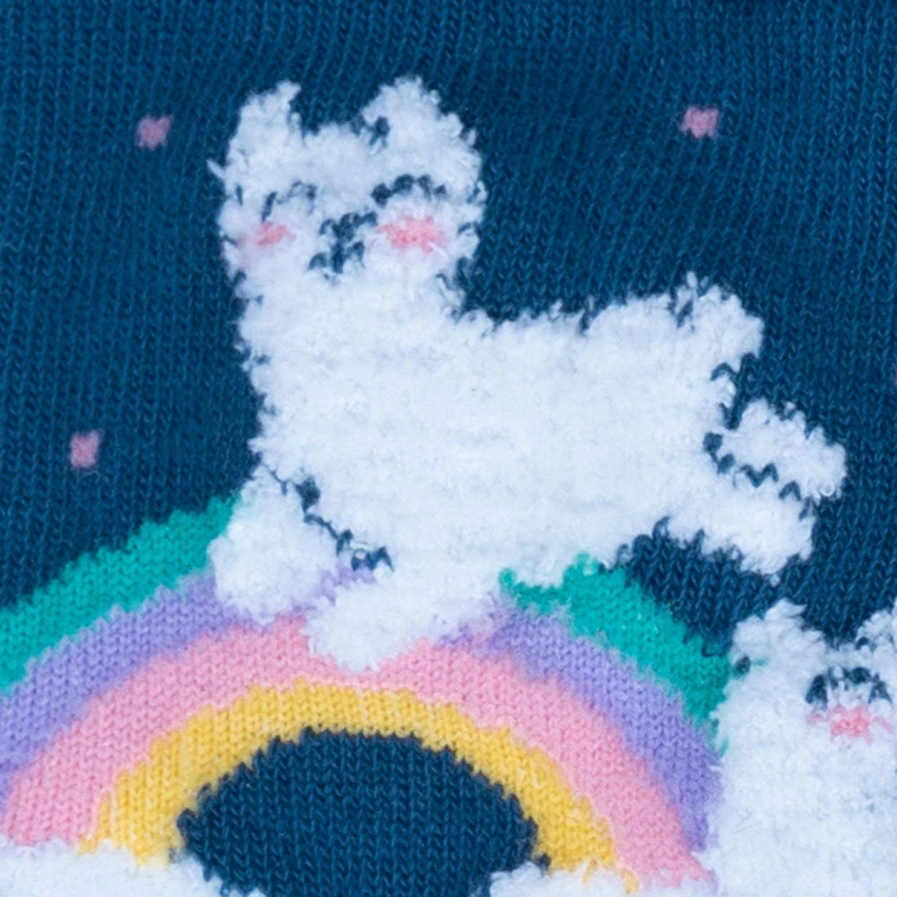 Fun & Colorful Sock It To Me Crew Junior Socks - Llama & Rainbow Design for Kids | Perfect for School, Play & Everyday Wear