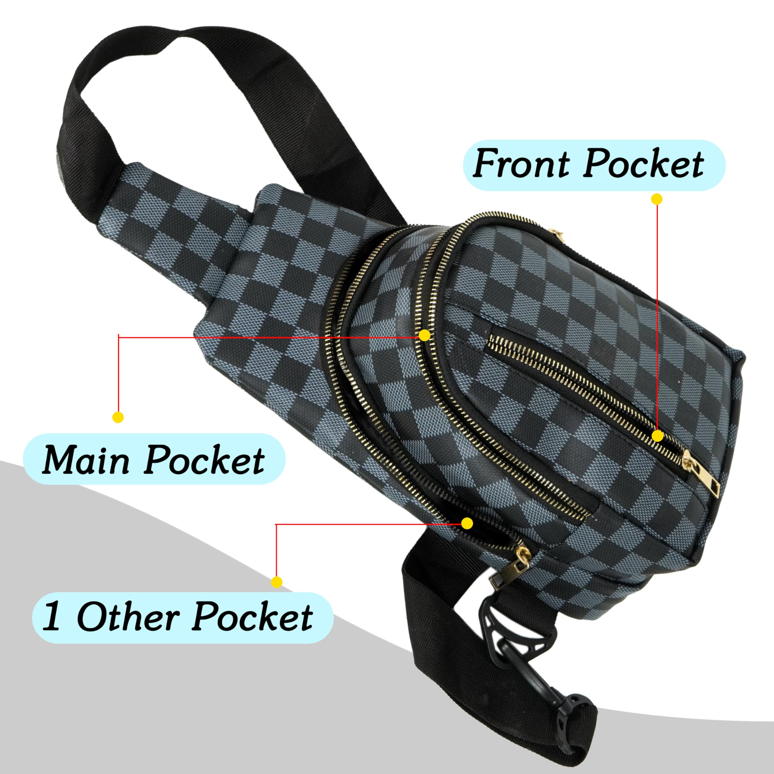 Storite Nylon Crossbody Bag for Men & Women - Lightweight Sling Shoulder Bag with Adjustable Strap (Black & Blue, 18 x 9 x 27 cm) - Perfect for Travel, Work, Shopping & Everyday Use