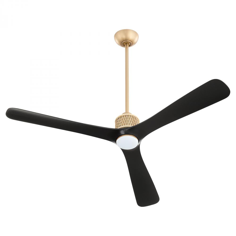 Cyan Design SHAMAL 11975 Aged Brass Ceiling Fan with Light - Vintage Style for Living Room, Bedroom & Outdoor Spaces