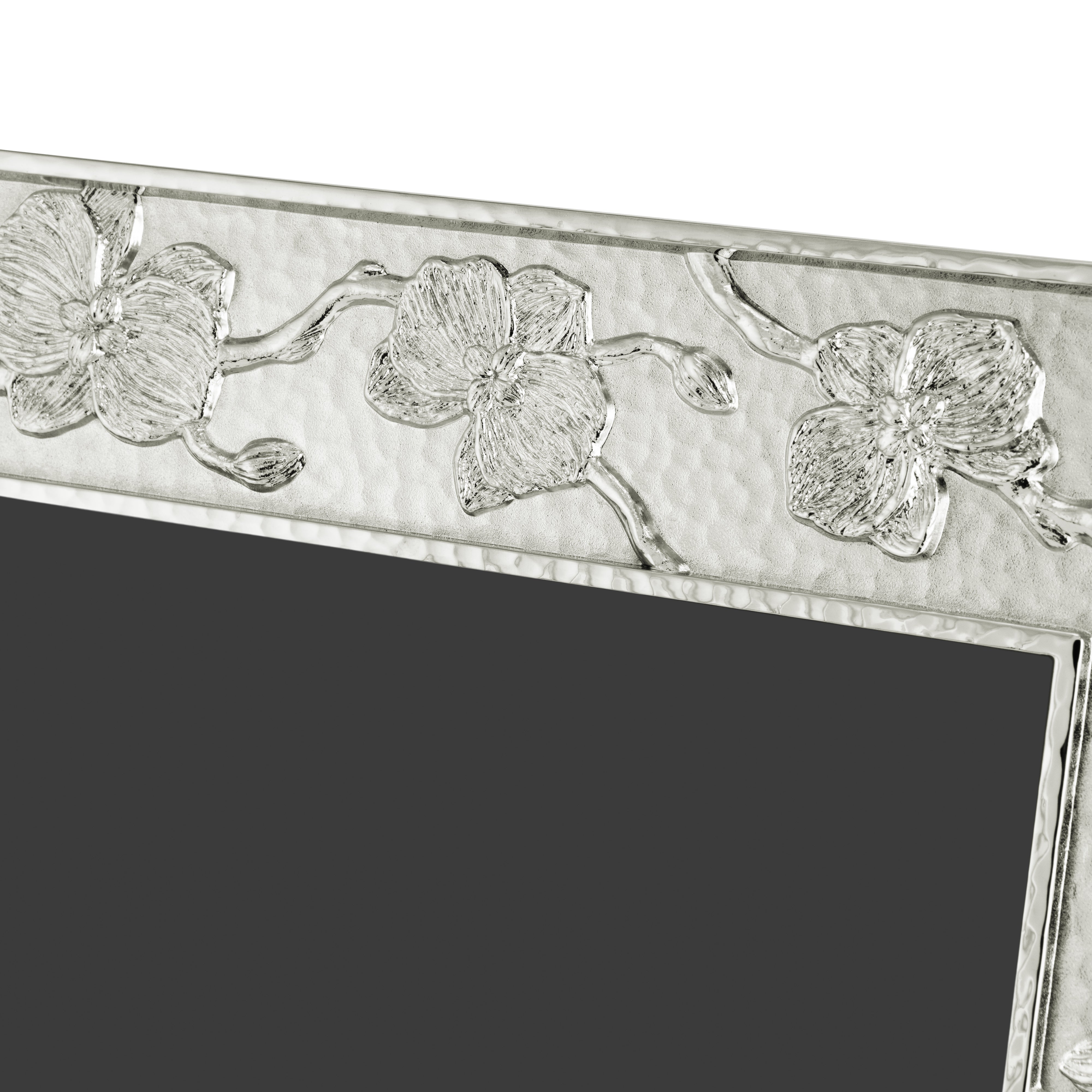 Elegant White Orchid Sculpted Frame - Handcrafted Home Decor for Wall & Tabletop Display - Perfect for Living Room, Bedroom & Wedding Decor