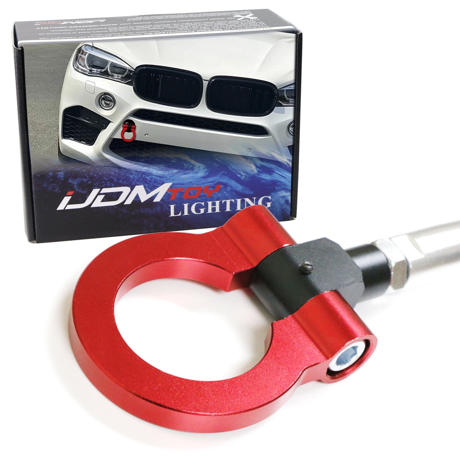Euro Sports Red Front Tow Hook Ring for BMW X1 X3 X4 X5 X6 Z4 (Fxx Chassis) - Durable Car Accessory for Racing, Off-Road & Track Day Enthusiasts
