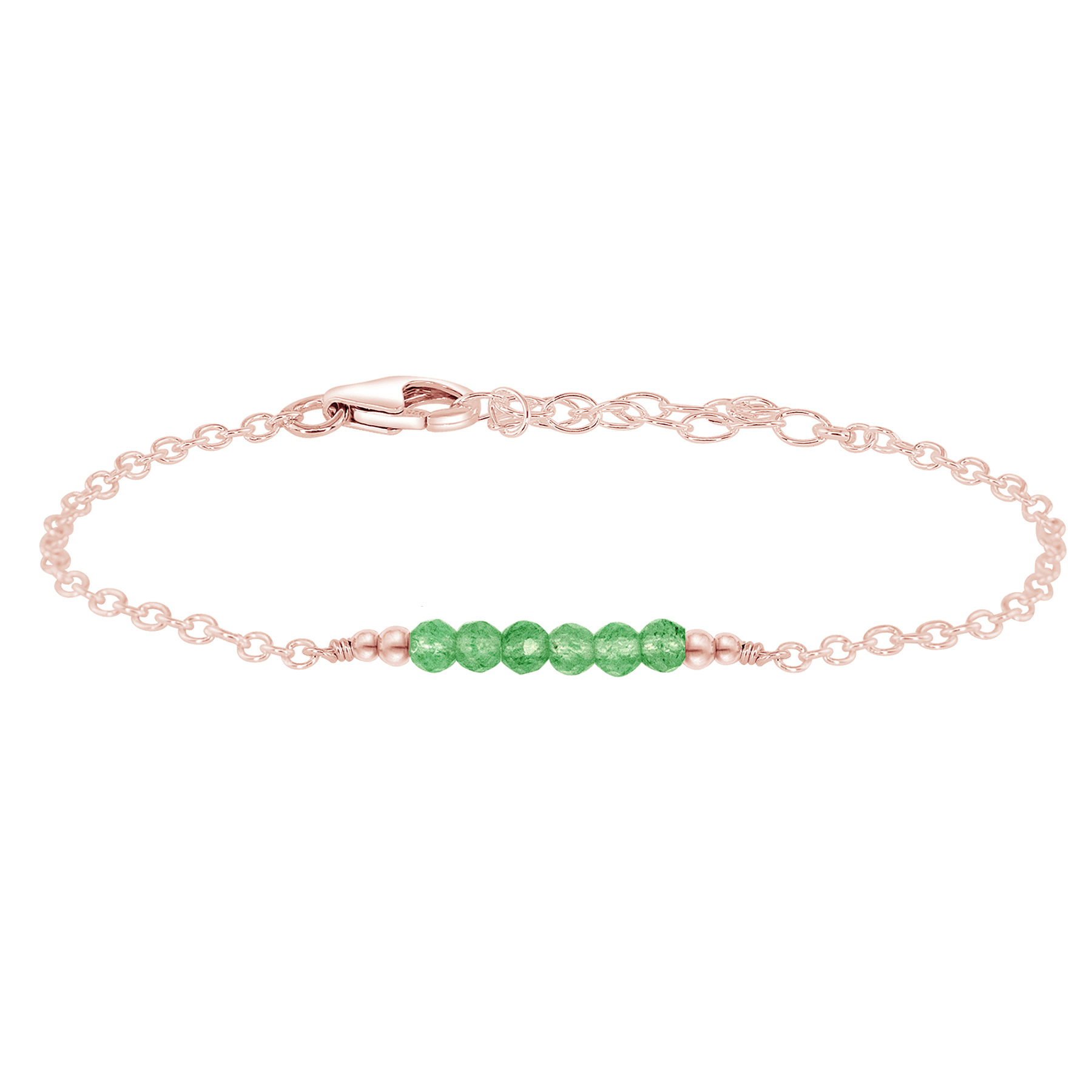 Sparkling Green Aventurine Gemstone Faceted Bead Bar Bracelet for Women - Handmade Healing Crystal Jewelry for Meditation, Yoga & Positive Energy (Gift Idea)