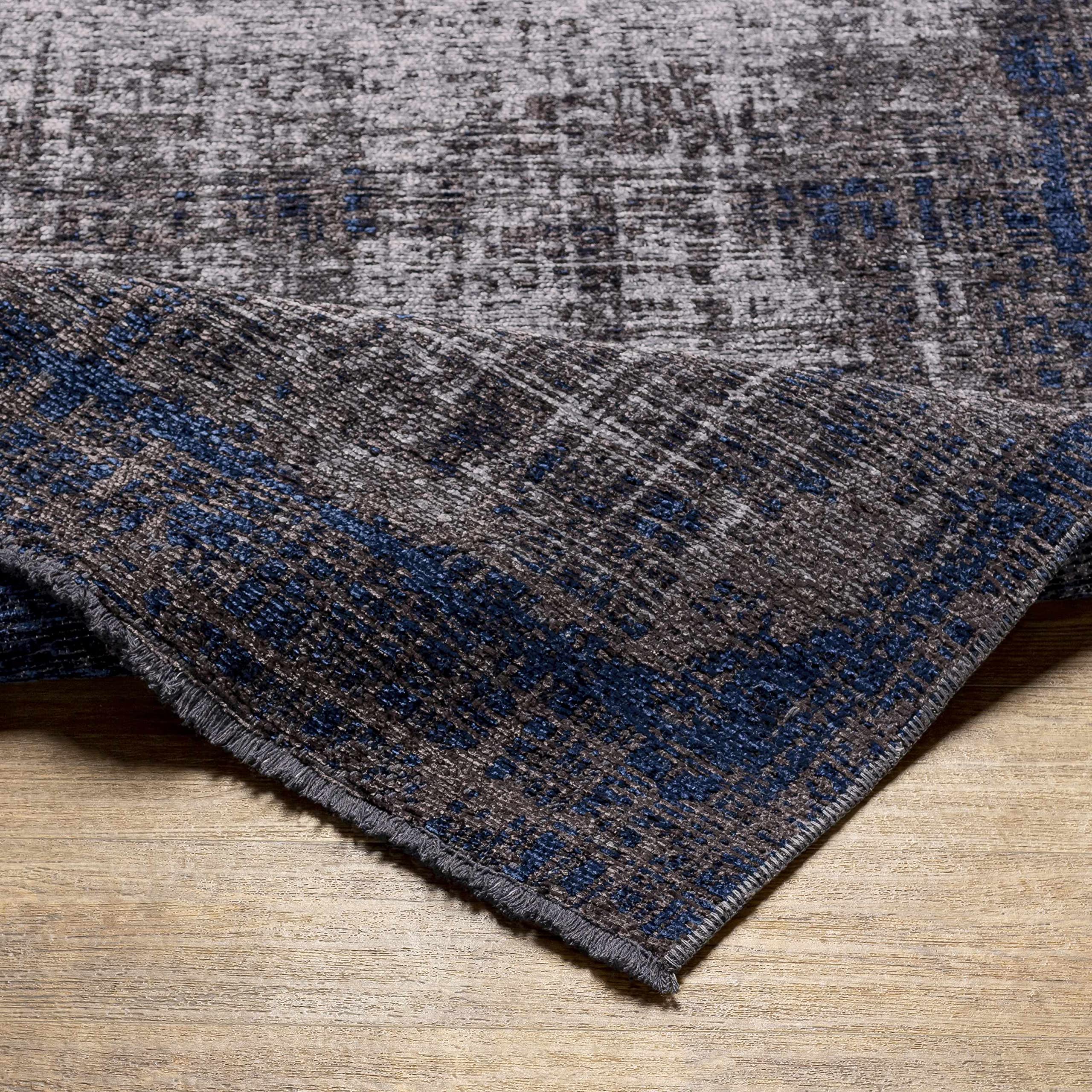 Hauteloom TRAI Modern Gray and Blue Area Rug 4'11
