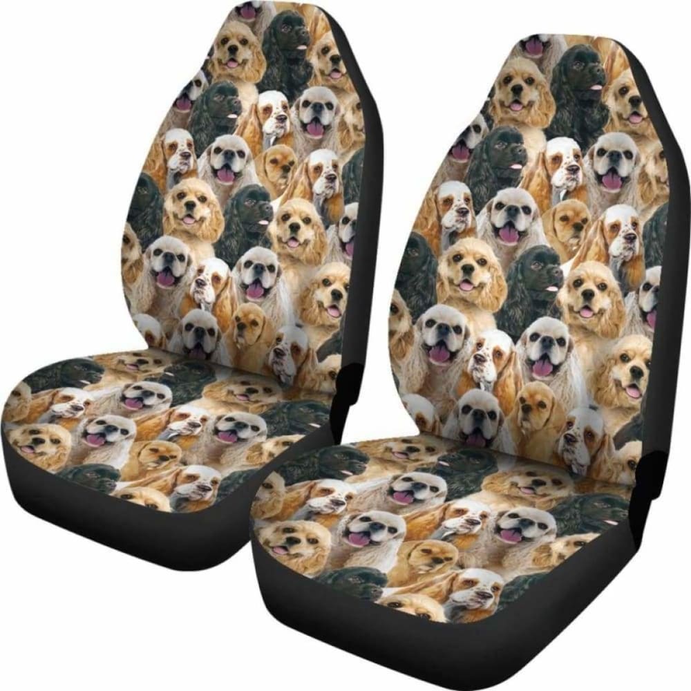 American Cocker Spaniel Full Face Car Seat Covers - Waterproof Pet Seat Protector for Dogs - Perfect for Road Trips, Daily Commutes & Vet Visits (Model 195016)