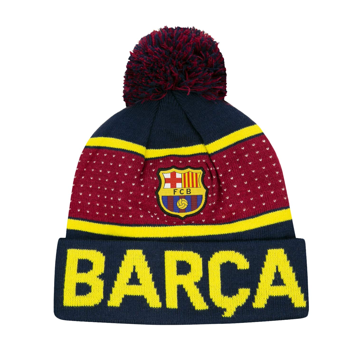 Icon Sports Men's Pegged Team Pom Beanie - Warm Winter Knit Hat for Football, Hockey & Outdoor Activities - Perfect for Cold Weather & Game Day Support