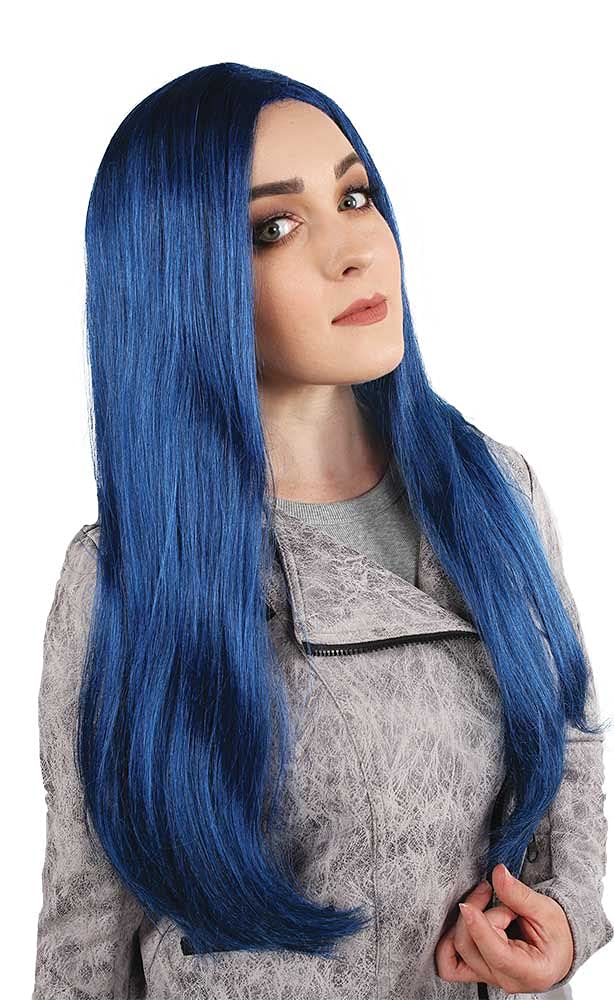 Morris Costumes MC12 Teen Princess Straight Blue Wig - Long Synthetic Hair for Cosplay, Halloween Costumes & Party Dress Up