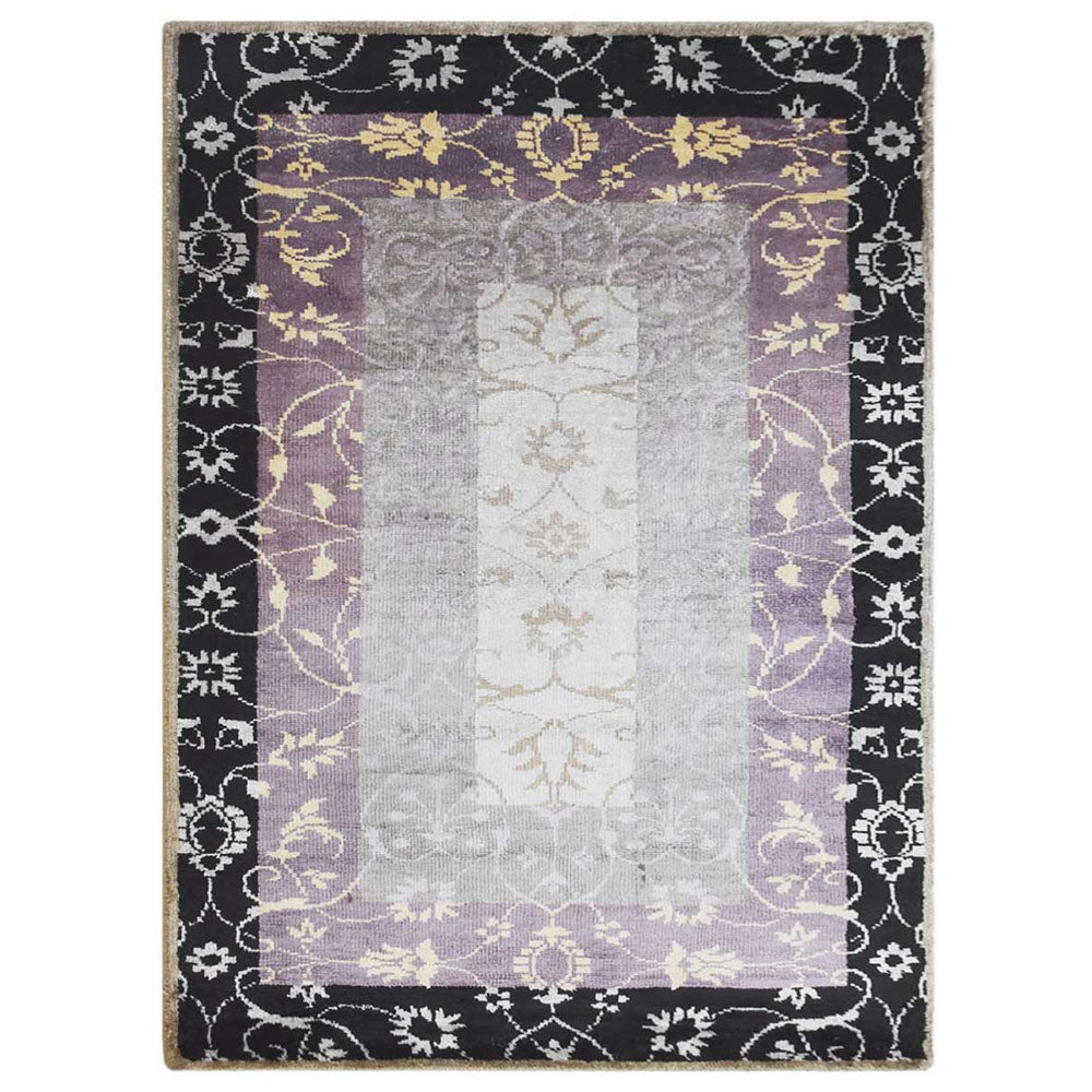 Hand Knotted Hypnotic Design Area Rug - Boho Chic Home Decor for Living Room, Bedroom & Office