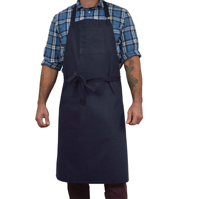 Premium Navy Blue JB Prince Bib Apron - Heavy Duty Chef Apron for Cooking, Grilling & Baking - Ideal for Professional Chefs & Home Cooks
