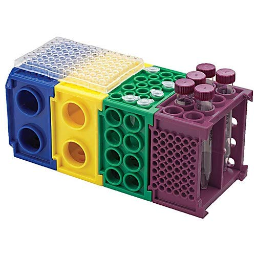 Labcon 2706-220-000-9 Expandable 4-Part Bench Storage Rack - Autoclavable, Durable Lab Organization (Pack of 4) - Perfect for Laboratory, Medical, and Research Workspaces