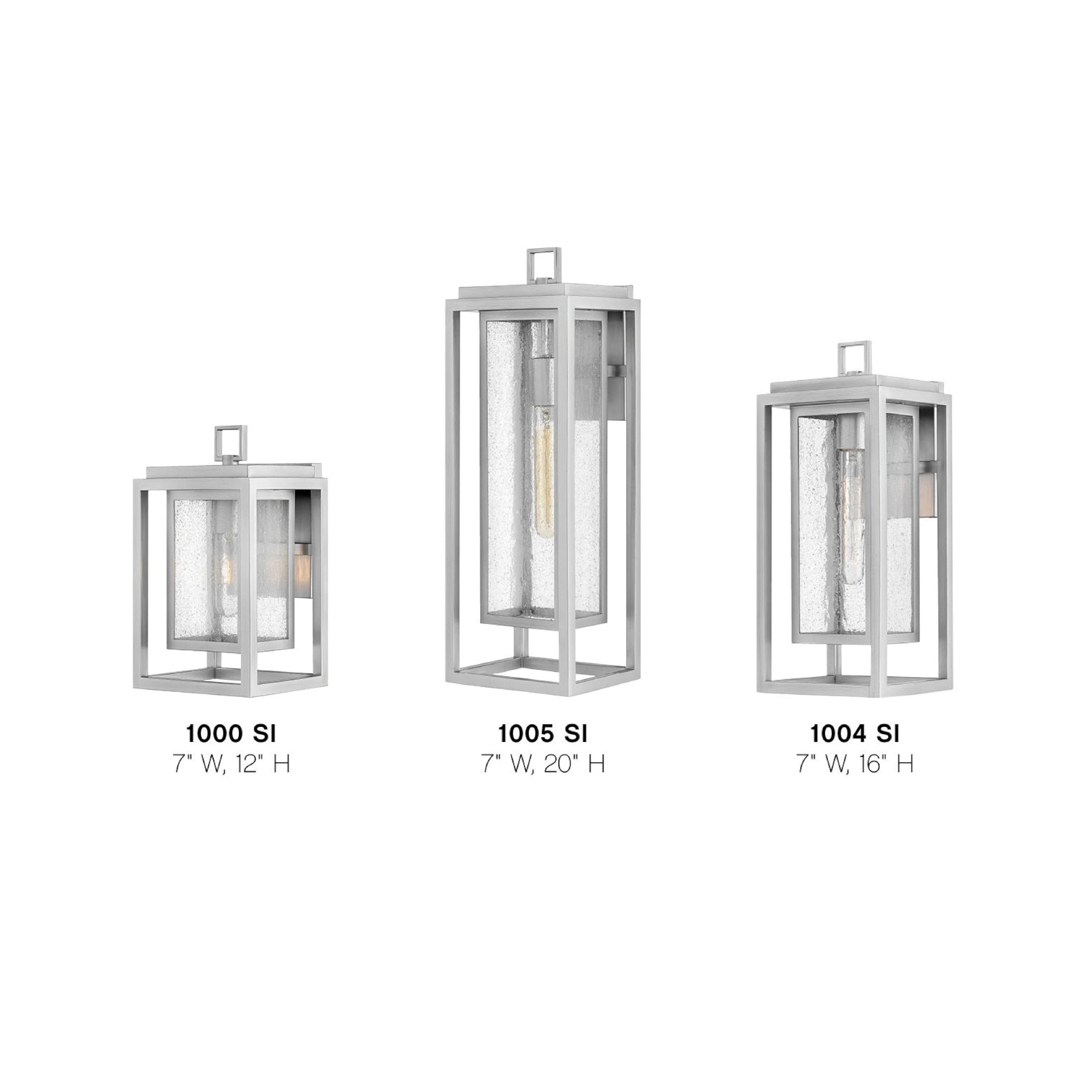 Hinkley Republic 1005SI Large Outdoor Wall Mount Lantern - Modern Transitional Double Frame Design, Satin Nickel Finish - Coastal Elements Collection - Perfect for Porch, Patio, and Entryway Lighting