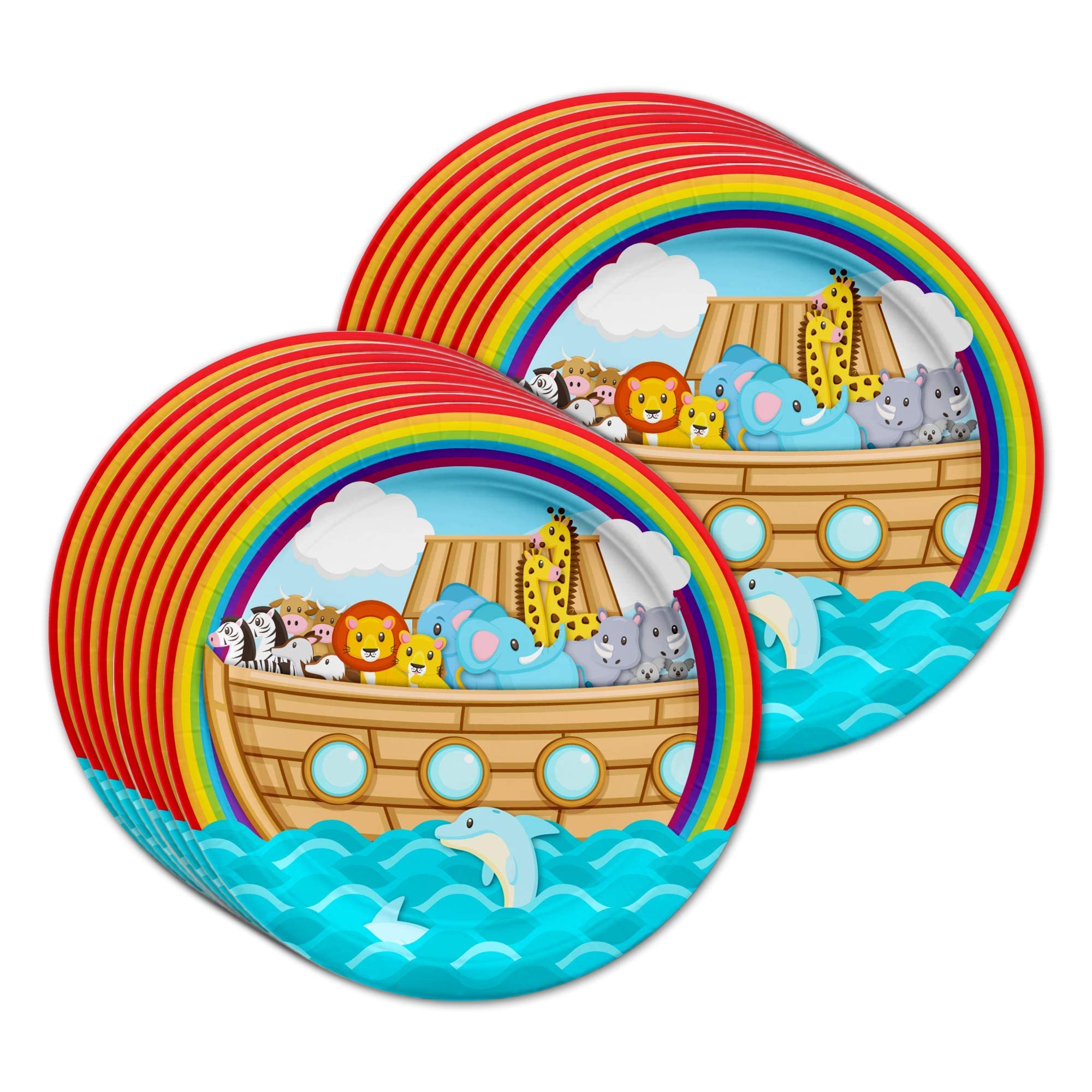 Noah's Ark Themed Birthday Party Supplies Set - 16-Piece Tableware Kit with Plates, Napkins & Cups for Kids' Animal Adventure Party