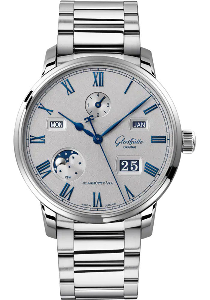 Glashutte Original Senator Excellence Perpetual Calendar Stainless Steel Men's Watch - Luxury Automatic Timepiece for Business, Formal Events & Collectors