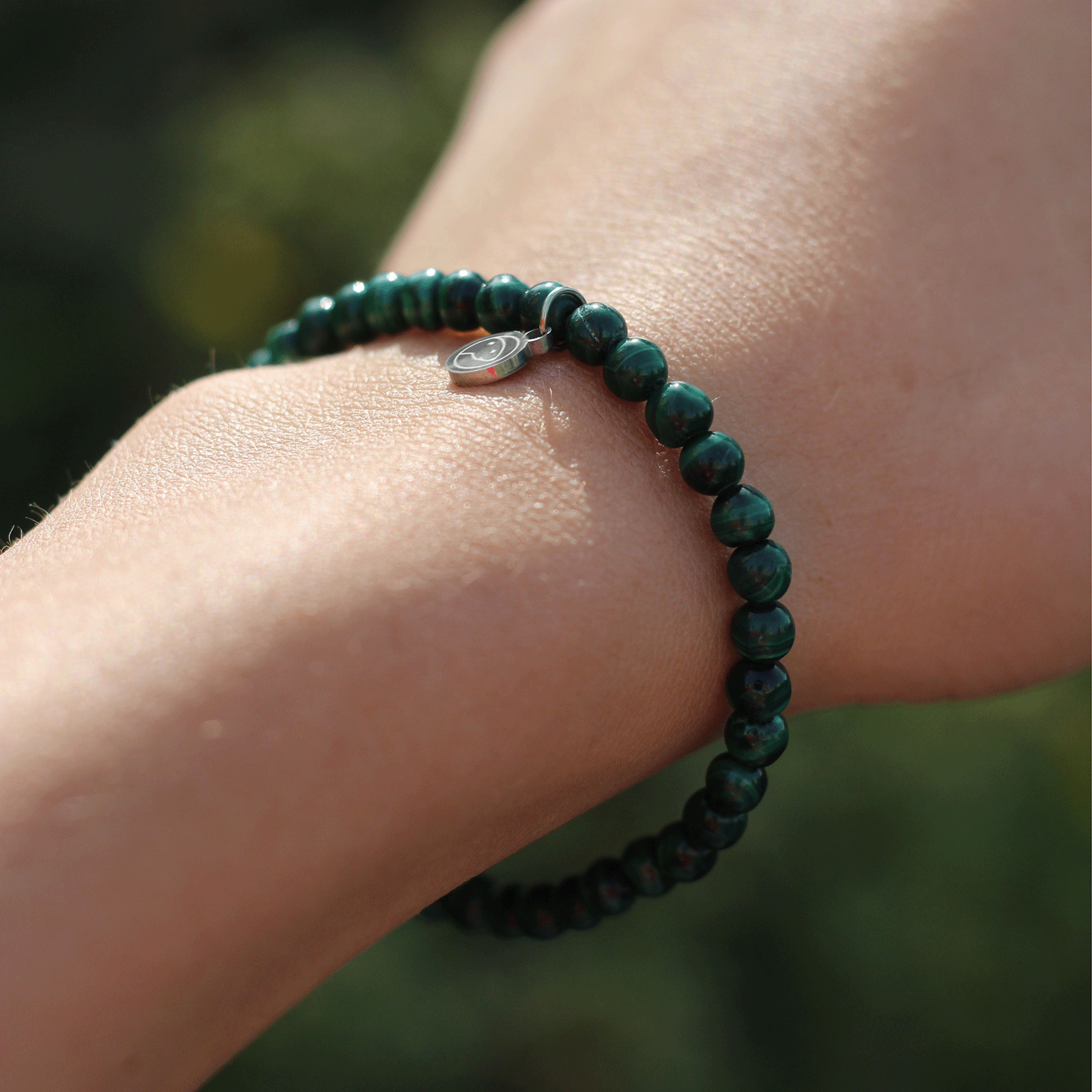 Natural Malachite Gemstone Bracelet for Women - Elegant Mini Green Stone Beaded Wrist Jewelry for Healing, Protection & Positive Energy | Perfect for Meditation, Yoga & Spiritual Gifts