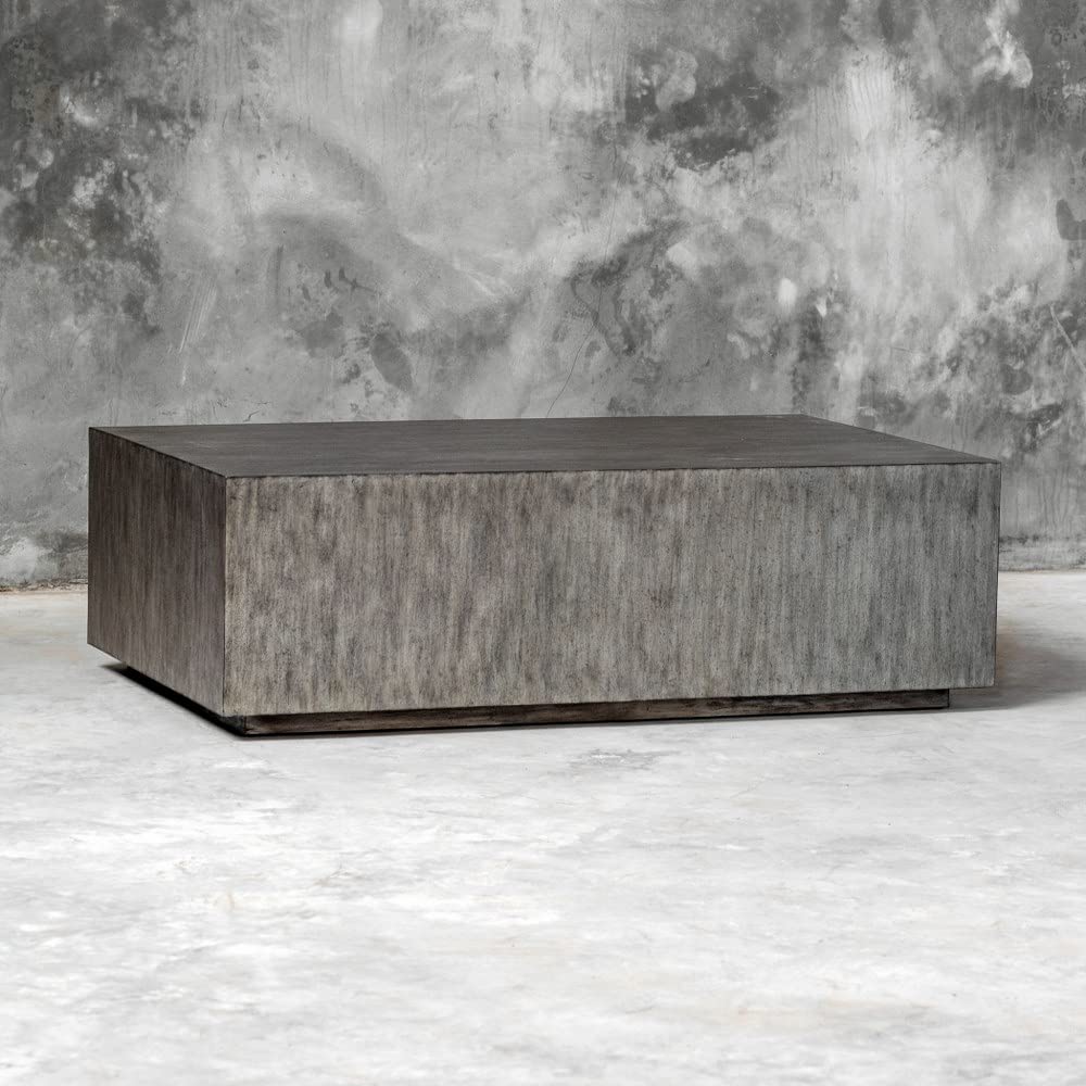 52.25 Inch Modern Coffee Table - Large Contemporary Living Room Center Table with Tempered Glass Top - Perfect for Living Room, Lounge, and Office Decor