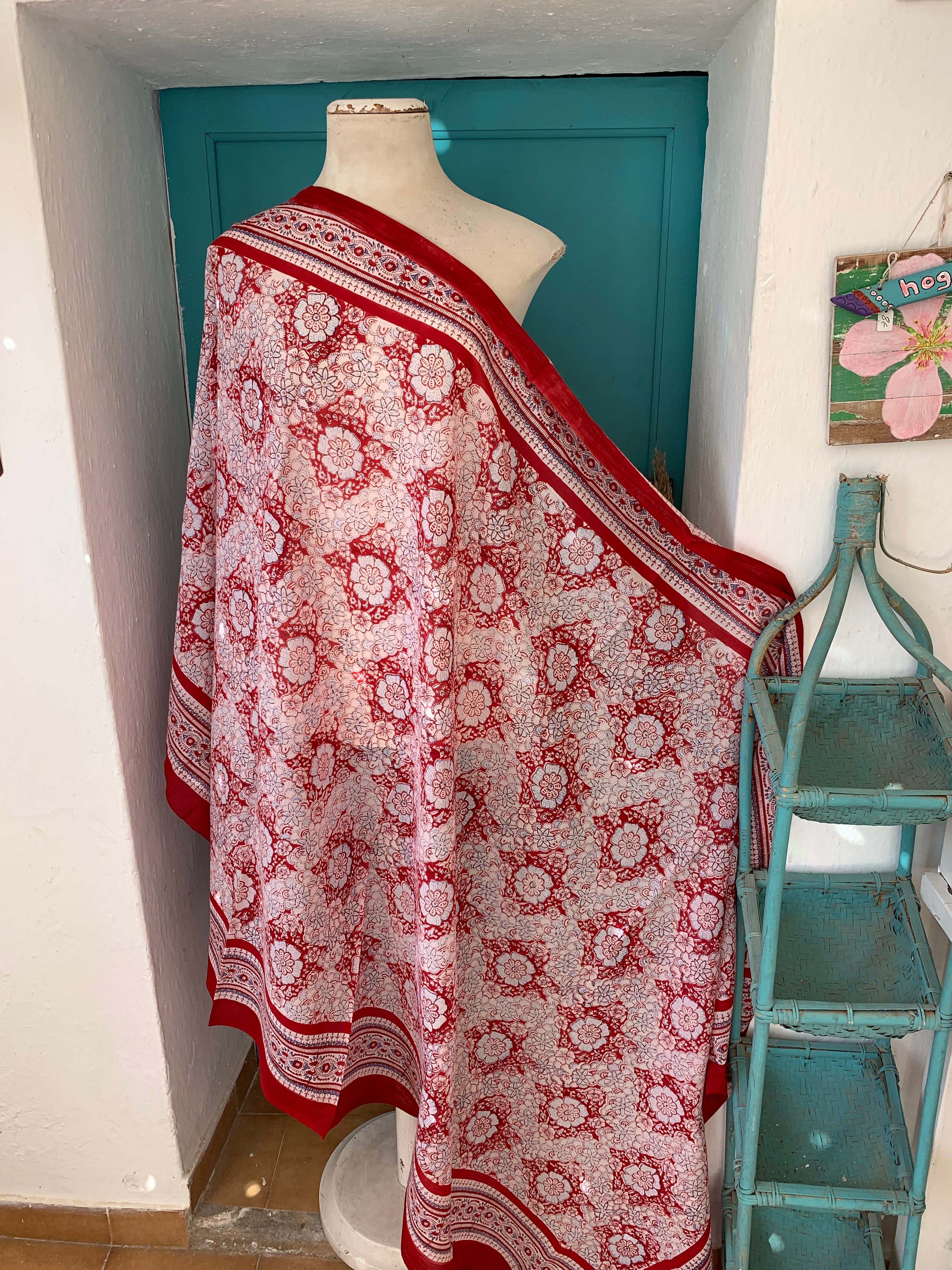 Stylish Block Print Cotton Sarong Pareo Shawl - New Collection for Beach, Pool, and Summer Fashion