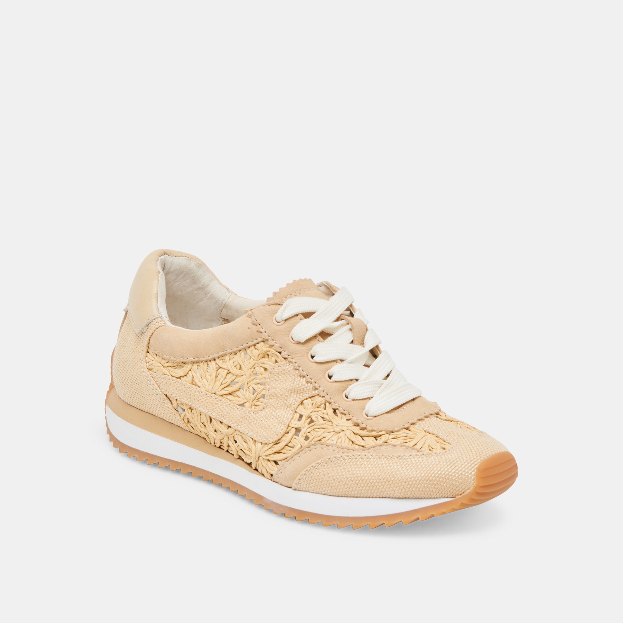 B.NTCD Lightweight Natural Macrame Sneakers - Comfortable Breathable Women's Casual Shoes for Walking, Running & Everyday Wear