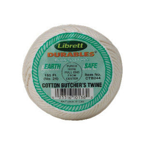 Premium Cotton Butcher's Twine - 185 Feet Natural Cooking String for Meat Trussing, Roasting & Kitchen Use - Ideal for BBQ, Baking & Food Presentation