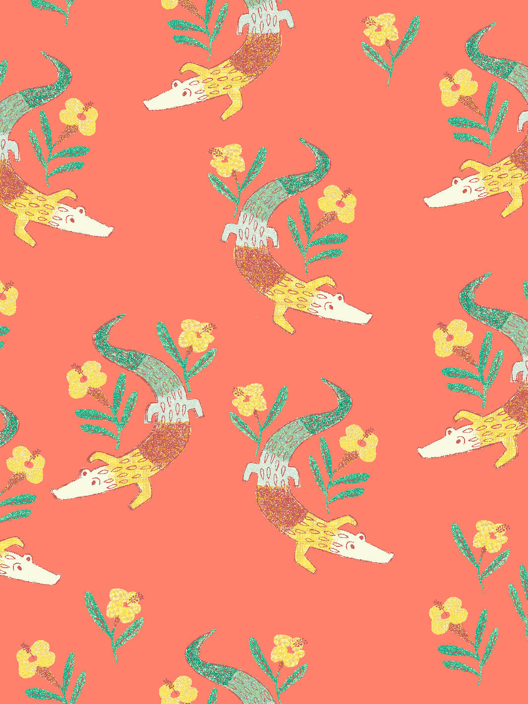 Gator Garden Watermelon Wallpaper by Tea Collection - Perfect for Kids' Rooms, Nurseries, and Playroom Decor