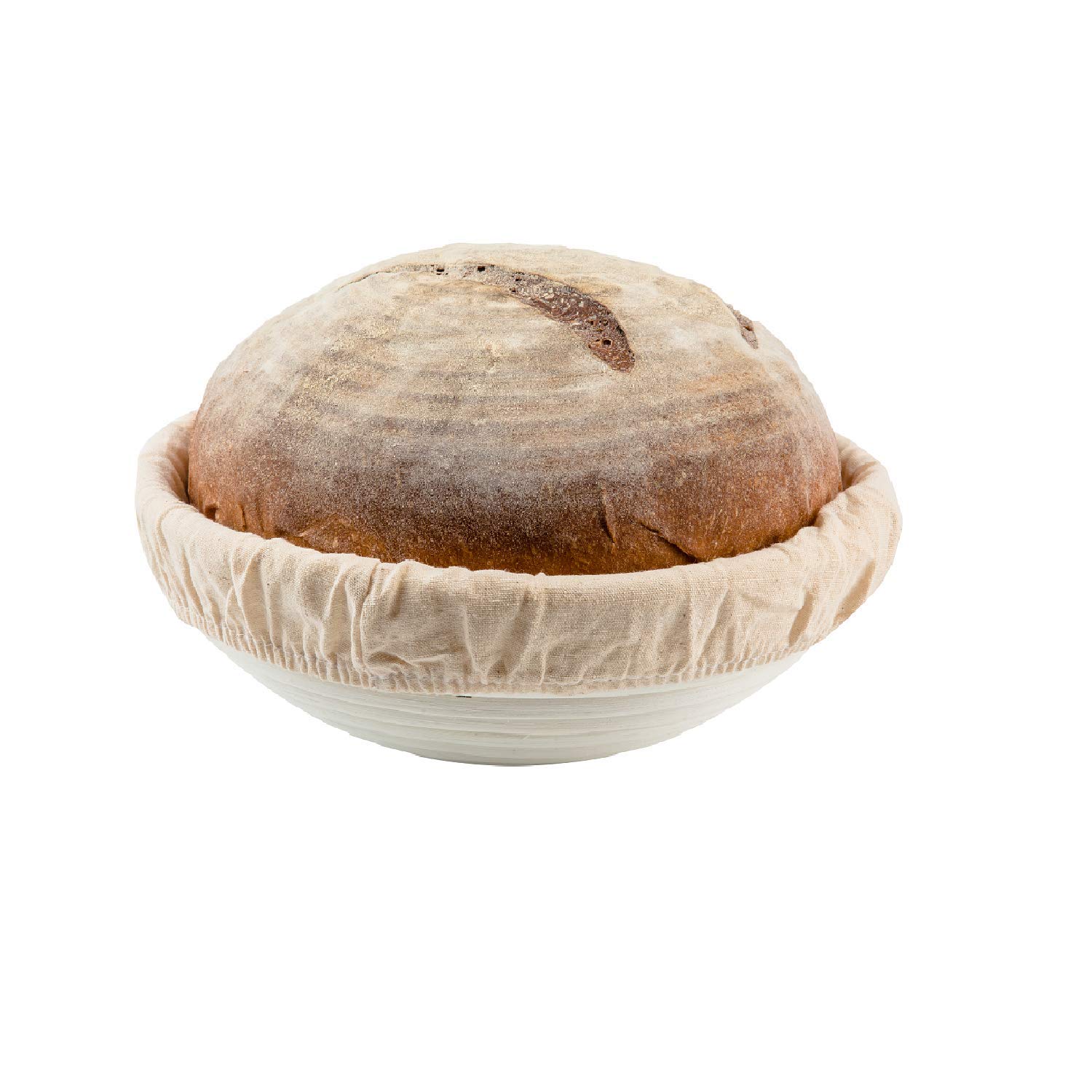9 Inch Round Banneton Bread Proofing Basket with Liner - SUGUS HOUSE Brotform Dough Rising Bowl for Sourdough Baking | Perfect for Artisan Bread, Homemade Loaves & Baker Gifts | Ideal for Kitchen, Bakery & Bread Making Enthusiasts