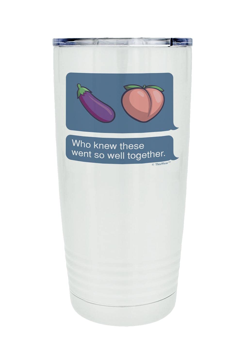 Funny Adult Humor Gifts for Women - 20oz Stainless Steel Insulated Travel Mug with Lid - Perfect for Coffee, Tea & Office Pranks | Eggplant & Peach Design