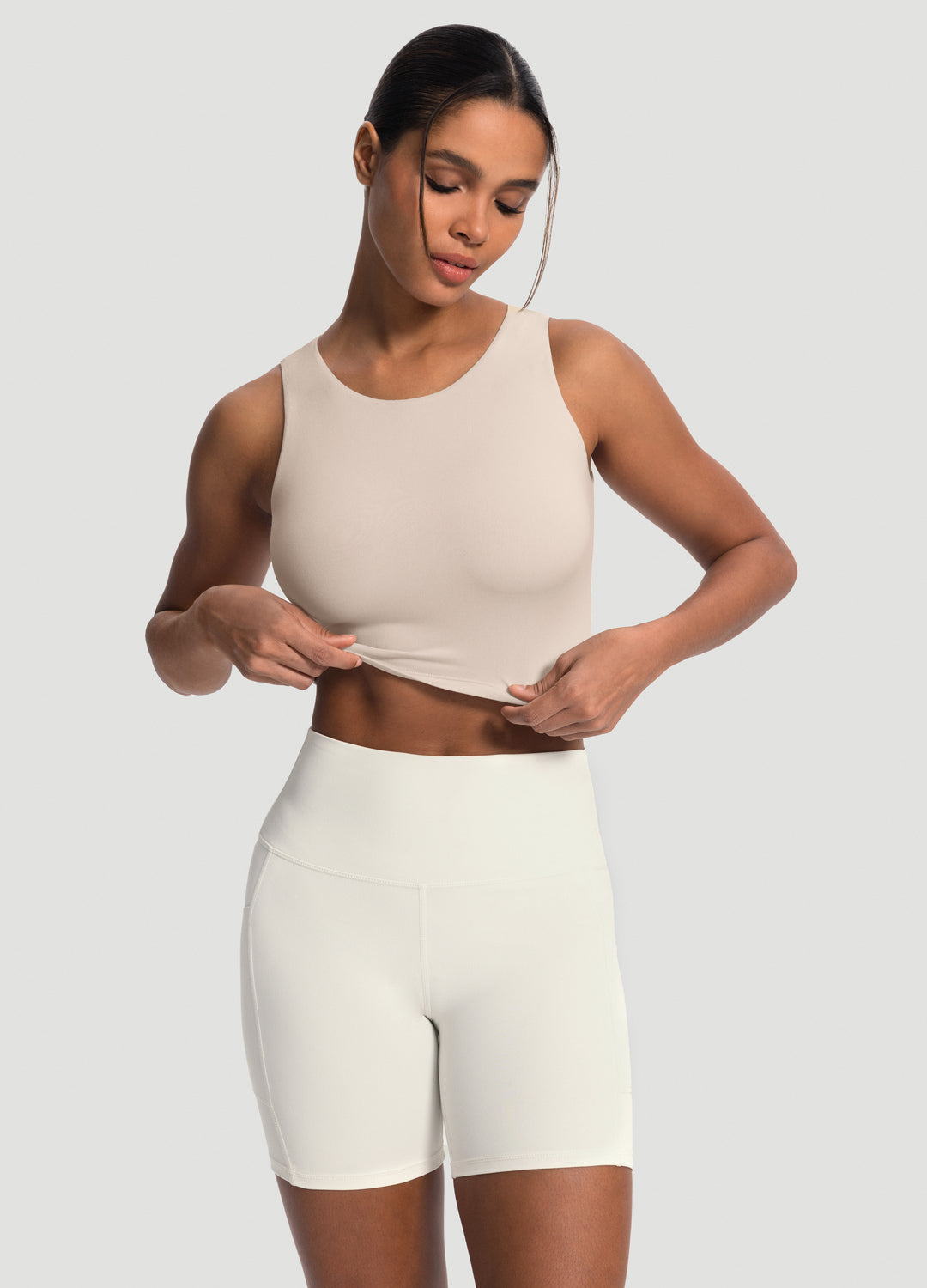 High Neck Cropped Tank Top for Women - Stylish Summer Workout & Casual Wear - Perfect for Yoga, Gym, and Street Fashion