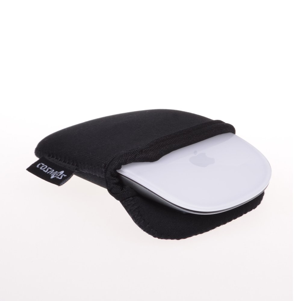 Cosmos Black Neoprene Protective Case for Apple Magic Mouse & Magic Mouse 2 - Slim Carrying Pouch Cover | Perfect for Travel, Office & Home Use