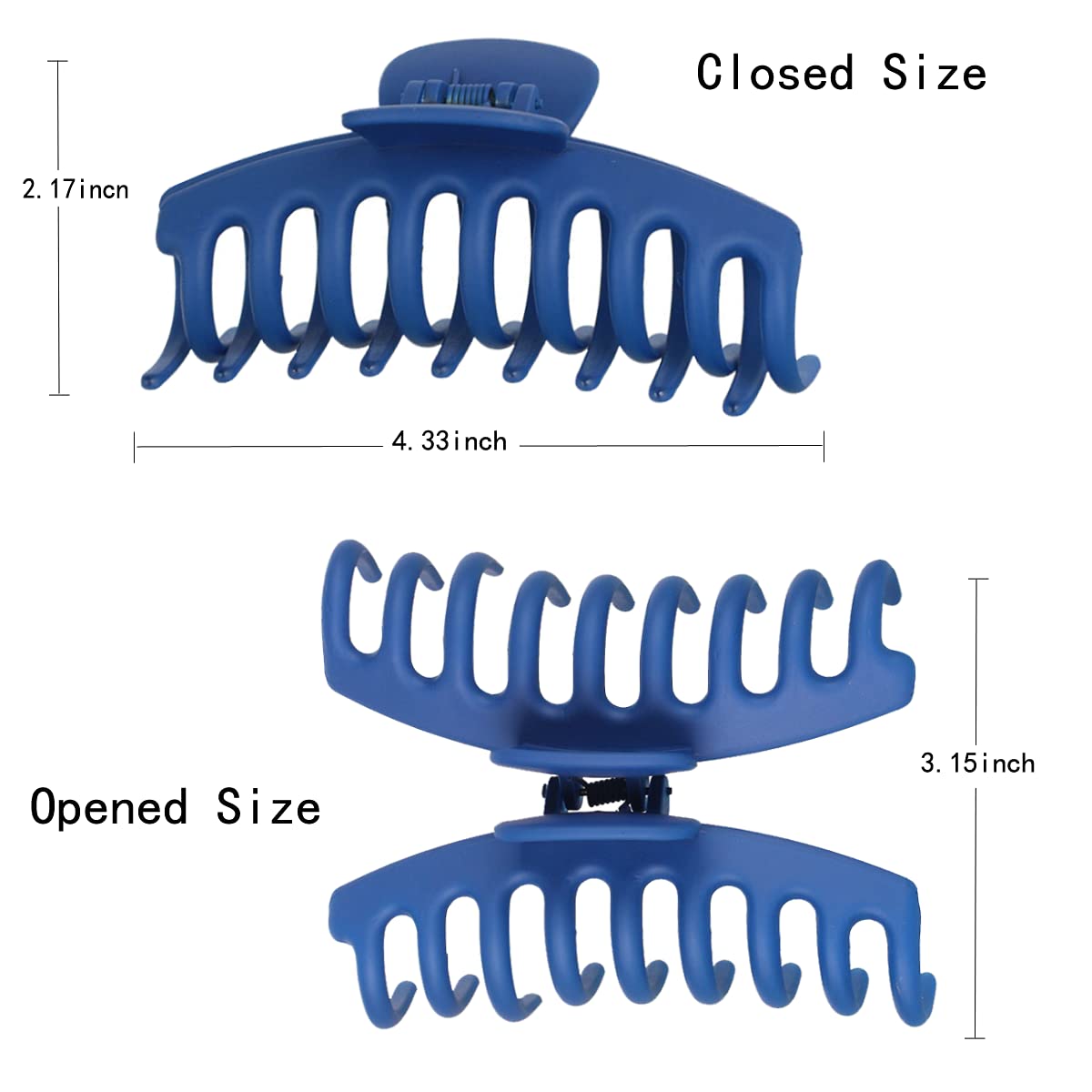 6 Pack Large Hair Claw Clips - 4 Inch Non-Slip Matte Strong Hold Banana Clips for Thick or Thin Hair | Fashion Hair Accessories for Women | Perfect for Ponytails, Buns & Everyday Styling