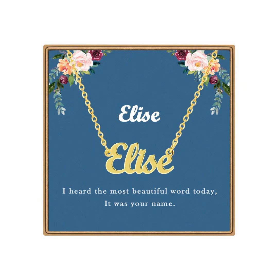 Personalized Name Necklace - Custom 14K Gold Plated Dainty Nameplate Jewelry for Women & Teen Girls | Birthday Gift, Everyday Wear, Special Occasions | Ldurian Aesthetic Jewelry