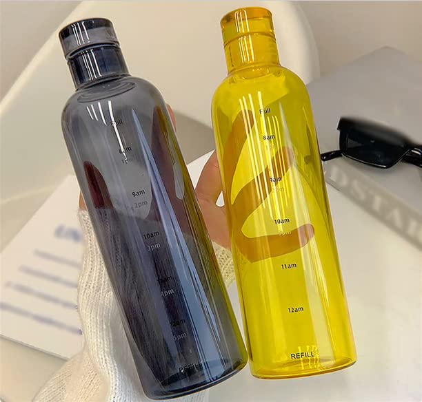 Premium Blue Glass Water Bottle with Insulated Sleeve & Time Markings - 20oz Leakproof Reusable Water Bottle for Juice, Milk, Tea - Perfect for Gym, Office, Hiking & Eco-Friendly Lifestyle