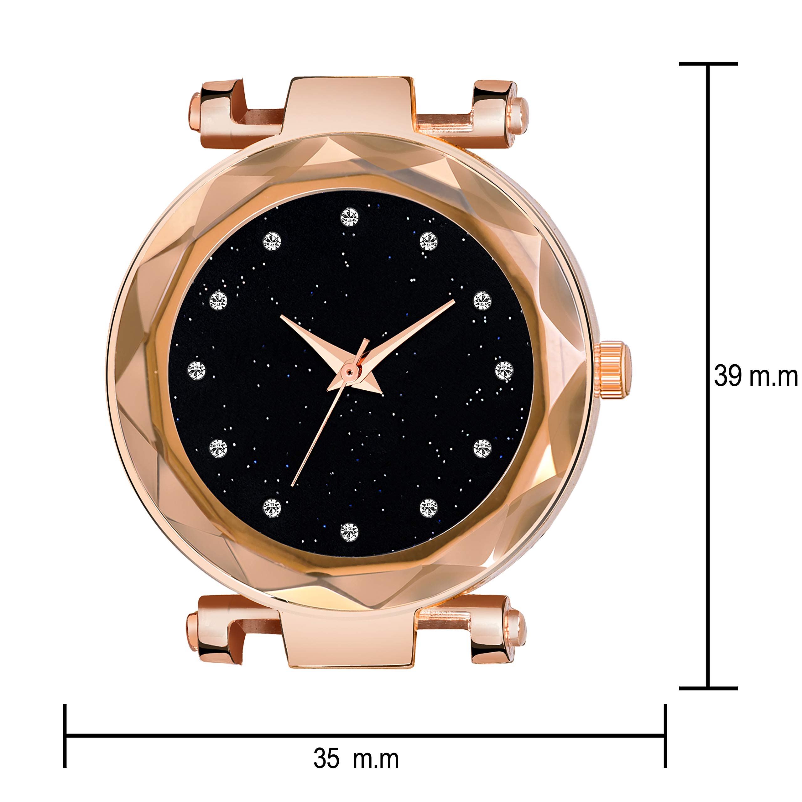 Luxury Mesh Magnet Buckle Starry Sky Quartz Watch for Women - Rose Gold Analog Ladies Watch with Mysterious Design - Perfect for Daily Wear, Office, Parties & Special Occasions