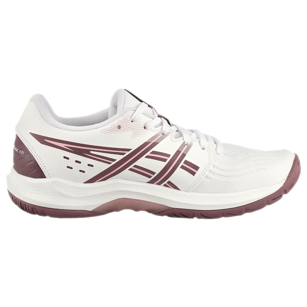 ASICS Women's Powerbreak FF Volleyball Shoes - White/Dusty Mauve | Lightweight Court Sneakers for Volleyball, Badminton & Indoor Sports | Perfect for Training & Competitive Play